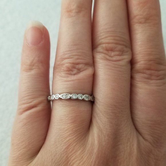 Sterling Bezel Set Band - Picture 6 of 6